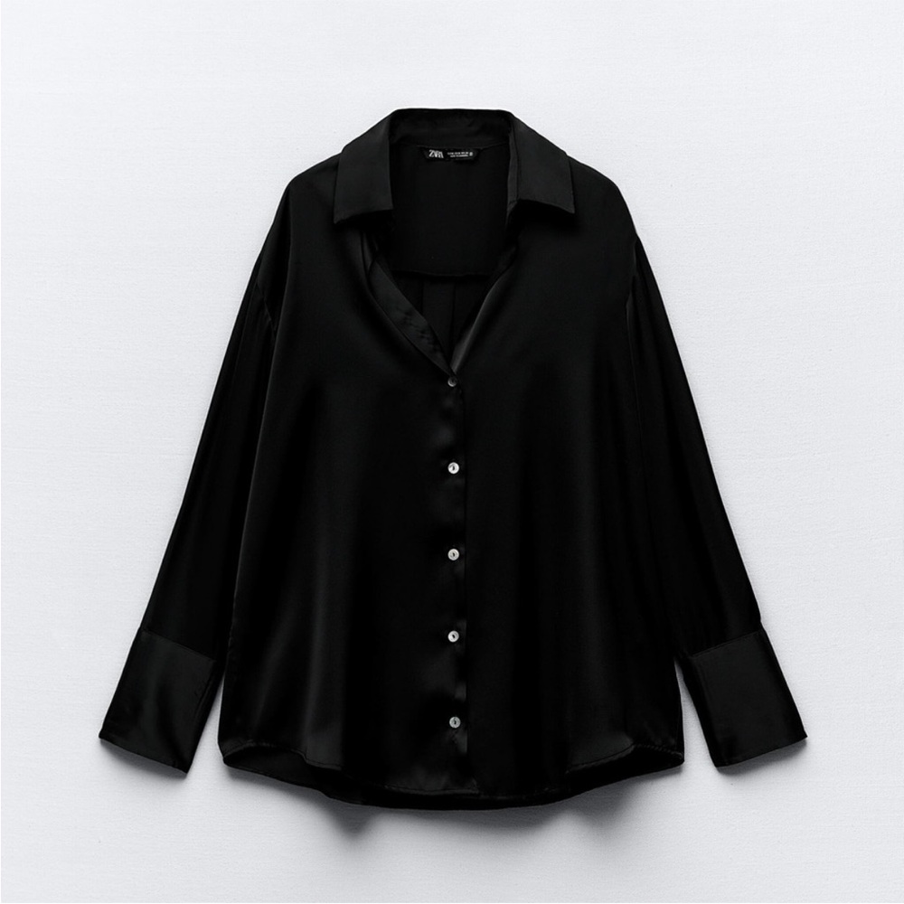 ZARA Satin Effect Basic Shirt